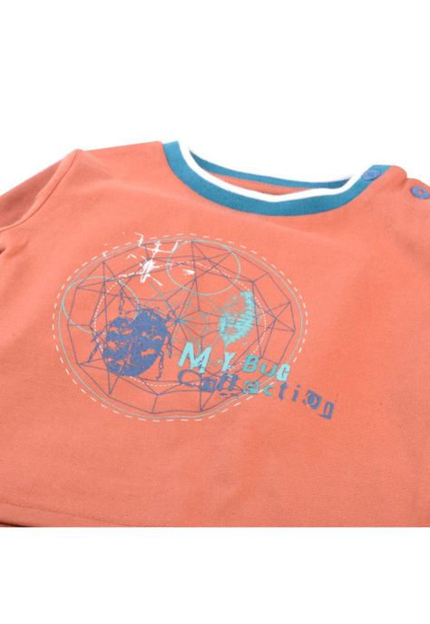 Polera Manga Larga Bebé Niño Café Pillin-1