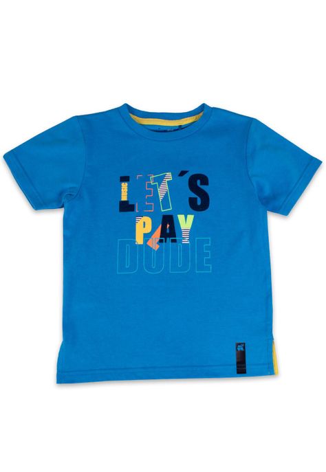 Polera Manga Corta Niño Azul eléctrico Pillin-0