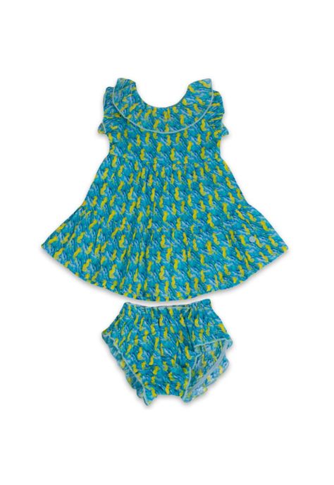 Vestido Bebe Niña Turquesa Pillin-0