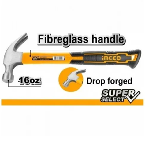 Martillo Mango De Fibra 16oz Ingco Hchs8016-1