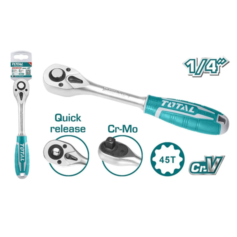 Llave Chicharra Cuadrante 1/4 Pulgadas Total-1
