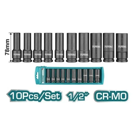 Set Dados Impacto Largo 1/2 10 Piezas Total-1