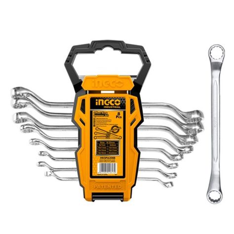 Llaves Curva Doble Corona 8 Piezas Ingco Hkspa3088-0