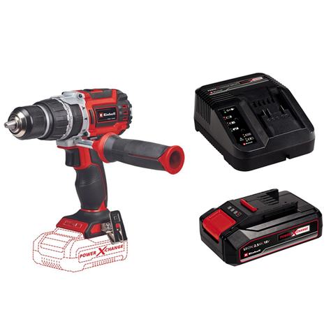 Taladro Atornillador Percutor 18v Bat+Carg Einhell-0