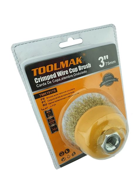 Escobilla Copa Rizada 75mm Esmeril Toolmak Tmk-1
