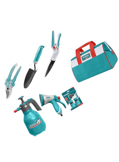 Juego Kit Herramientas De Jardín 7 Piezas Total Tos23048-2
