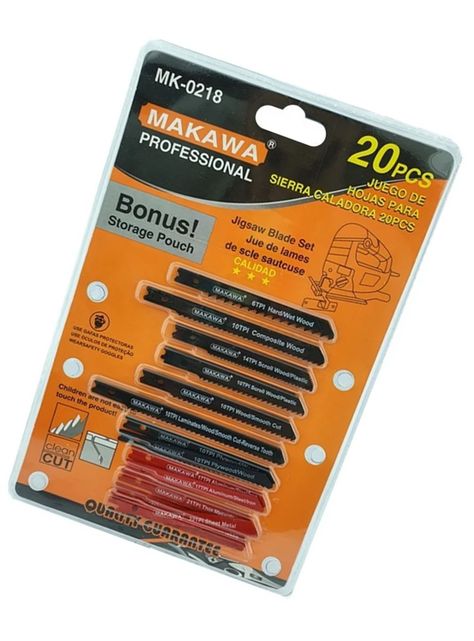 Juego De Hojas P/ Sierra Caladora 20 Piezas Mk0218-2