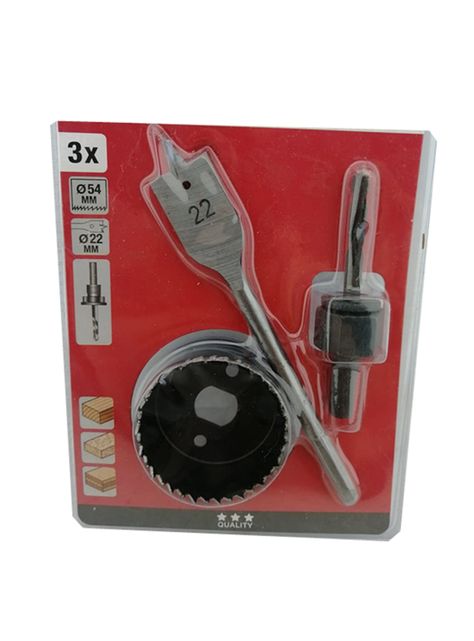 Kit Broca Sierra Copa Chapa Instalación Cerradura 3 Pcs Kwb-1