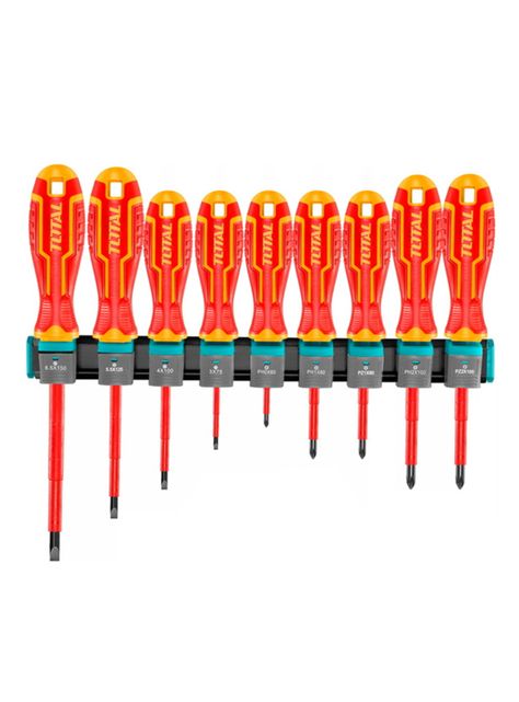 Set Destornilladores Electricos Aislado 9pcs Total Thtis596-0