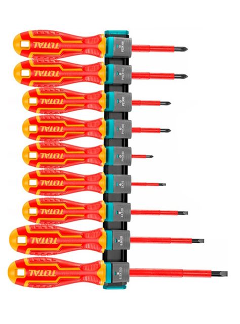 Set Destornilladores Electricos Aislado 9pcs Total Thtis596-2