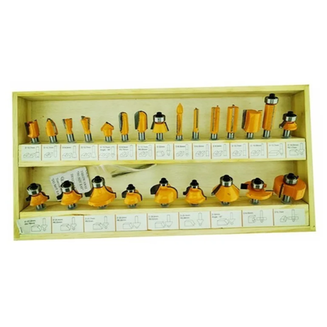 Fresas Madera 1/4 6.35mm Tupi Fresadora 24pcs Crow-1