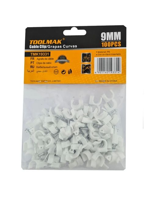 Grapa Grampa Rg6 Cable 9mm Blanco 100 Unds Tmk-0