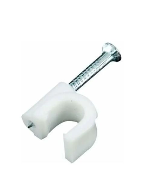 Grapa Grampa Rg6 Cable 9mm Blanco 100 Unds Tmk-1