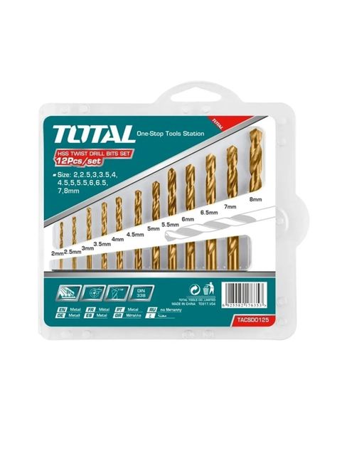 Set Juego De Broca Para Metal 12 Piezas Total Tacsd0125-0