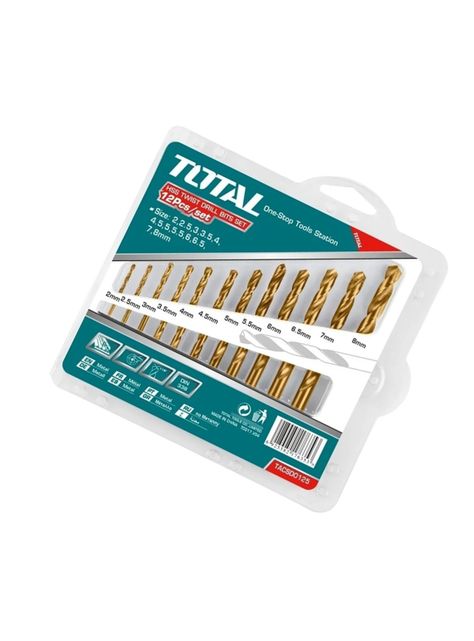 Set Juego De Broca Para Metal 12 Piezas Total Tacsd0125-2