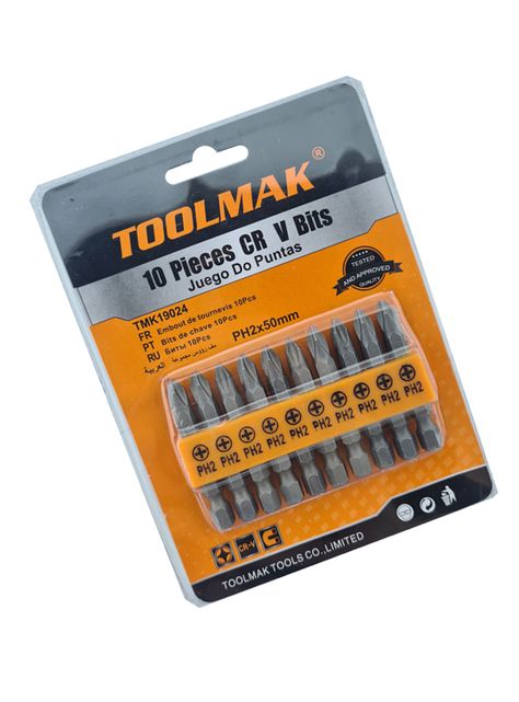 Puntas Phillips Hexagonal Ph2x50mm 10 Piezas Magnetico Tmk-1