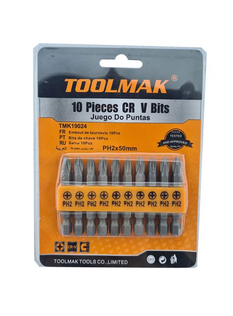 Puntas Phillips Hexagonal Ph2x50mm 10 Piezas Magnetico Tmk-0