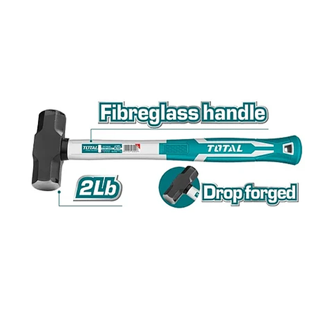 Combo Martillo Mazo 2lbs Mango Fibra Vidrio Total-1