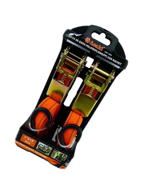 Set 2 Eslinga Cinta Amarre Ratchet 1pulgx15ft Ask-2