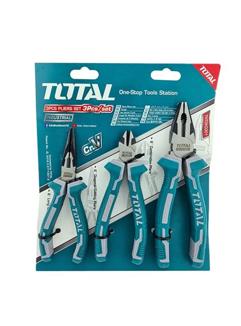 Kit Set Juego De Alicates 3 Piezas Total Tht2k0301-0