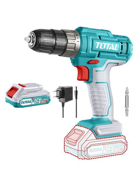Taladro Atornillador Inalambrico 12v Bat+carg Total Tdli1218-0