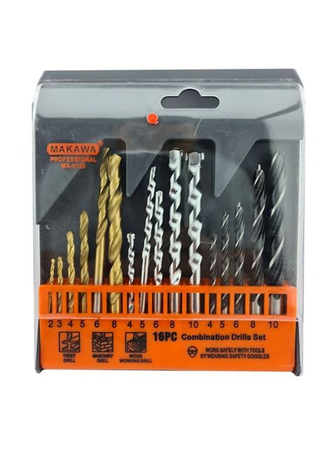 Brocas Para Madera Cemento Metal 16 Piezas Mk0125-0