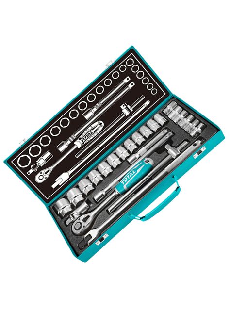Set Juego Dados Cuadrante 1/2 Pulgada 24 Pcs Total Tht121242-2