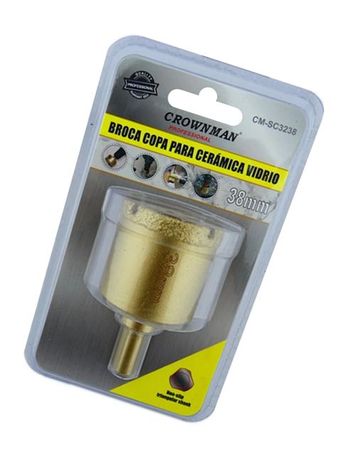 Broca Copa Diamantada Vidrio Ceramica Marmol 38mm-1