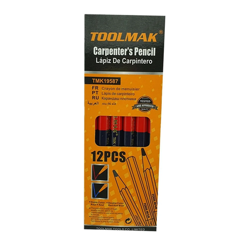Lápiz Carpintero Madera Albañil 12 Pcs Bicolor Tmk-0