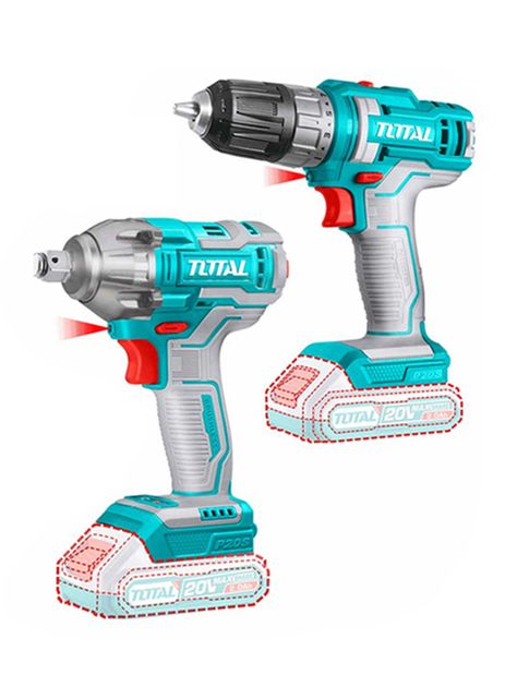 Kit Llave Impacto+ Taladro Atornillador 20v 2bat+ Carg Total-1