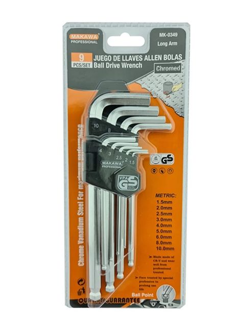 Llaves Medianas Allen Hexagonal 9 Piezas Mk0349-0