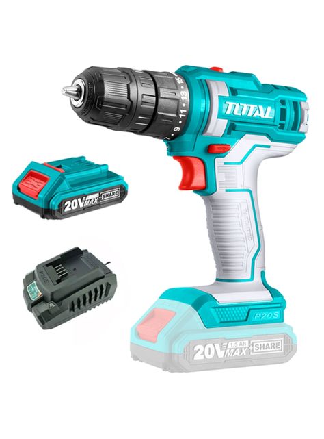 Taladro Atornillador 20v 10mm Bat+ Cargador Total Tdli20051-0