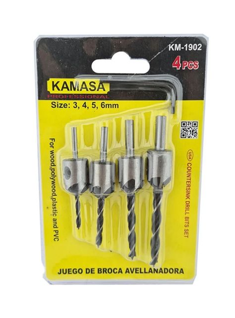 Brocas Avellanadoras Madera Pvc Taladro 4 Pcs Km-0