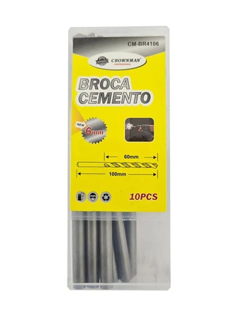 Set De Brocas Para Concreto 6mm 10 Piezas Cmbr4106-0