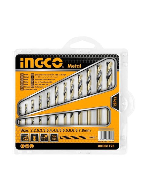 Set De Broca Para Metal 12 Piezas Ingco Akdb1125-0