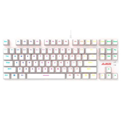 Teclado Mecánico Retroiluminado Blanco 87 Teclas Blue- Ajazz-1