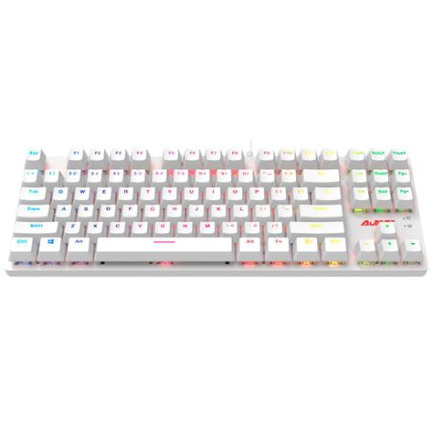 Teclado Mecánico Retroiluminado Blanco 87 Teclas Blue- Ajazz-0
