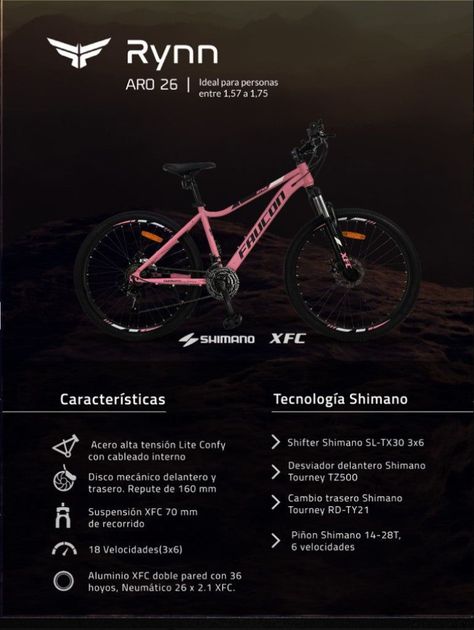 Bicicleta Faucon Mountain Bike Mujer Rynn Aro 26-6
