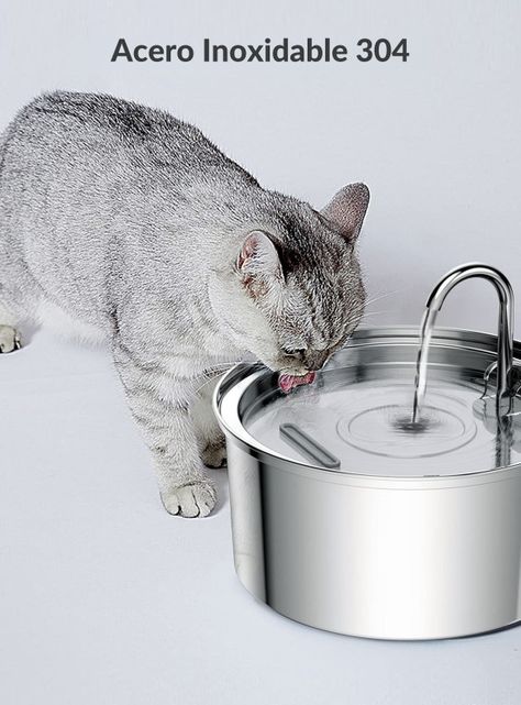 Bebedero Gato Automático Acero Inox Llave Silencio-2