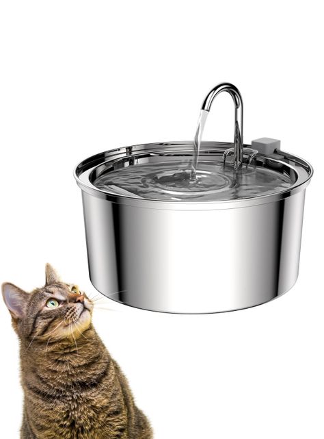 Bebedero Gato Acero Inox Llave Silenciosa Sensor Movimiento-1