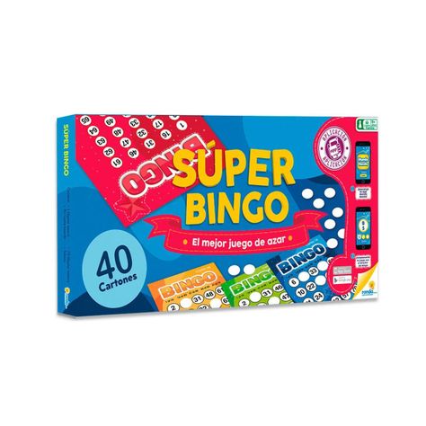 SUPER BINGO - 40 CARTONES - JUEGO DE MESA - MUNDO RONDA - EVER GROUP-0