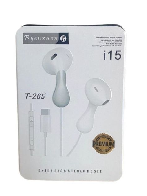 AUDIFONOS ALAMBRICOS CON MICROFONO I15 T265 PARA ANDROID-3