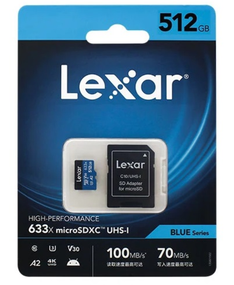 TARJETA MICRO SD LEXAR 512 GB BLUE SERIES-1
