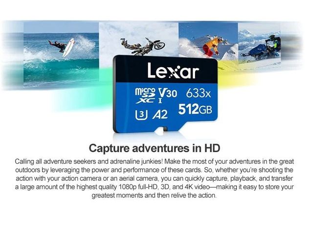 TARJETA MICRO SD LEXAR 512 GB BLUE SERIES-3