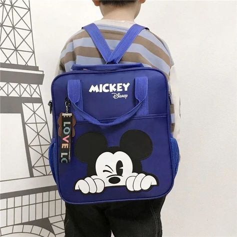 Mochila Bolso Escolar Disney Mickey Mouse Adultos y Niños - Rosa Oscuro-2