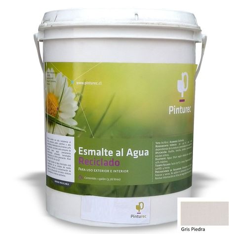 Esmalte al Agua Pinturec Satinado Gris Piedra 1G-0