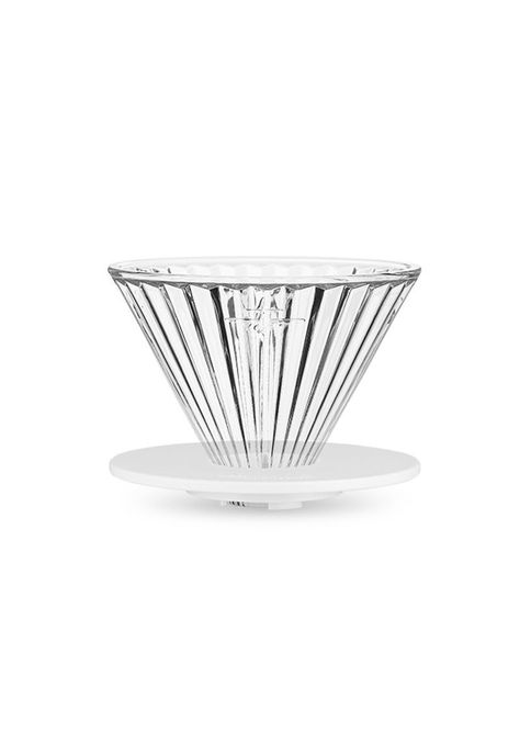 Dripper/gotero V60 Para Café - Vidrio + Base Blanca-0