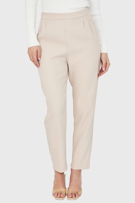 Pantalón Tiro Alto Básico Khaki Nicopoly-4