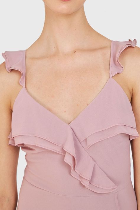 Vestido Largo Romántico Palo Rosa Nicopoly-5