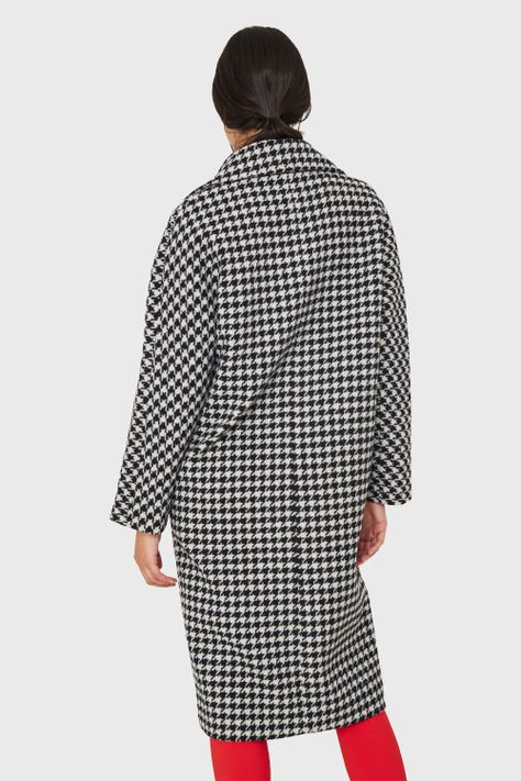 Abrigo Oversize Pied De Poule Blanco Nicopoly-3